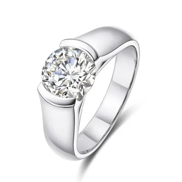 Certified 2 ct. t.w. Moissanite Diamond Engagement Ring NEW - Picture 12 of 16